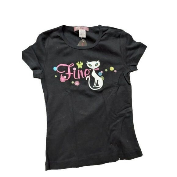 Vintage French Kitty by Mighty Fine Womens Top, Fine, Black, Small - Picture 2 of 5